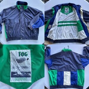 Vintage London Fog FOG Sailing Jacket XL Colorblock‎ Windbreaker Made in Korea